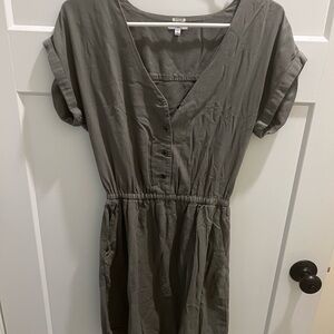 Splendid Olive Button-Down Dress